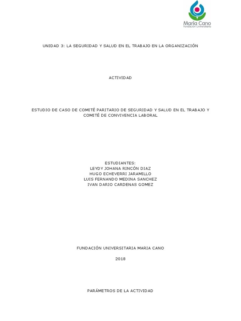 Unidad 3. La Seguridad Y Salud En El Trabajo En La Organización | PDF | Seguridad Y Salud ...
