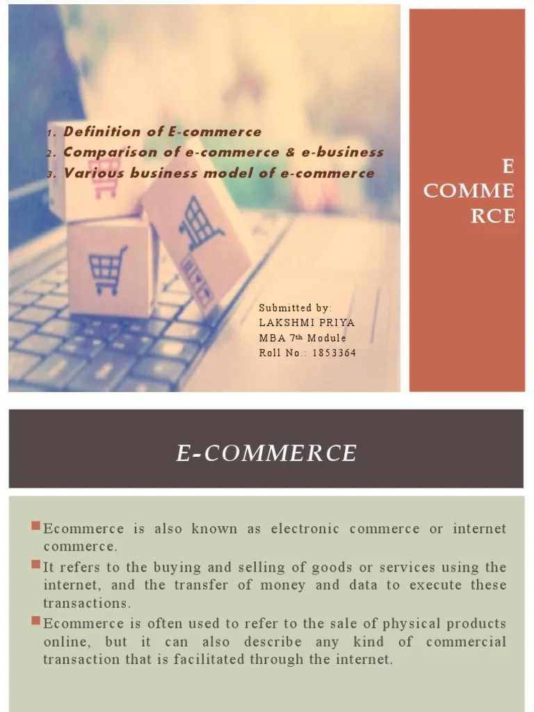 E-Commerce E-Business Model | PDF | E Commerce | Microeconomics