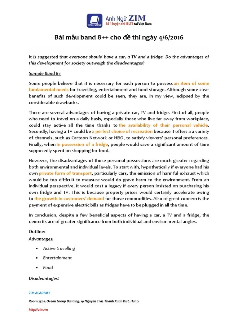 Bài Mẫu Band 8++ Cho đề Thi Ngày 4/6/2016 | PDF | Economies | Business