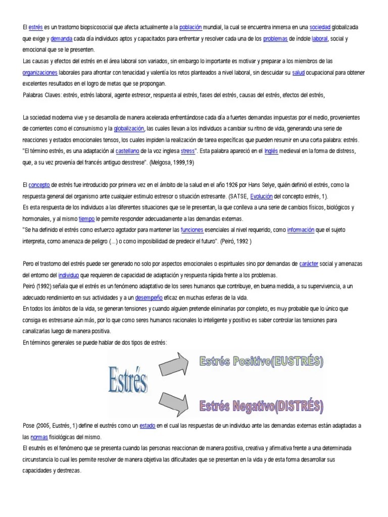 Estres Laboral | PDF | Estrés (biología) | Ansiedad