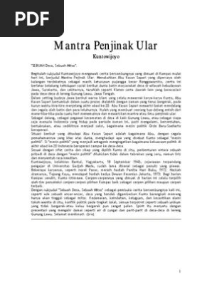 Kondisi ini berpengaruh terhadap fisik biasanya orang yang . Kuntowijoyo Mantra Penjinak Ular Pdf