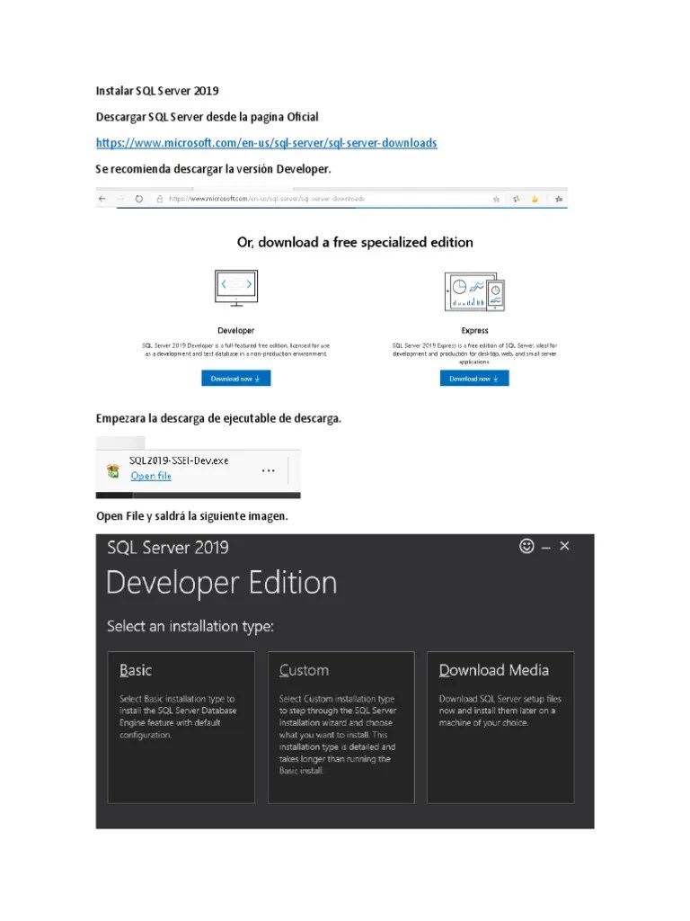 Instalar SQL Server 2019 | PDF | Servidor SQL De Microsoft | SQL