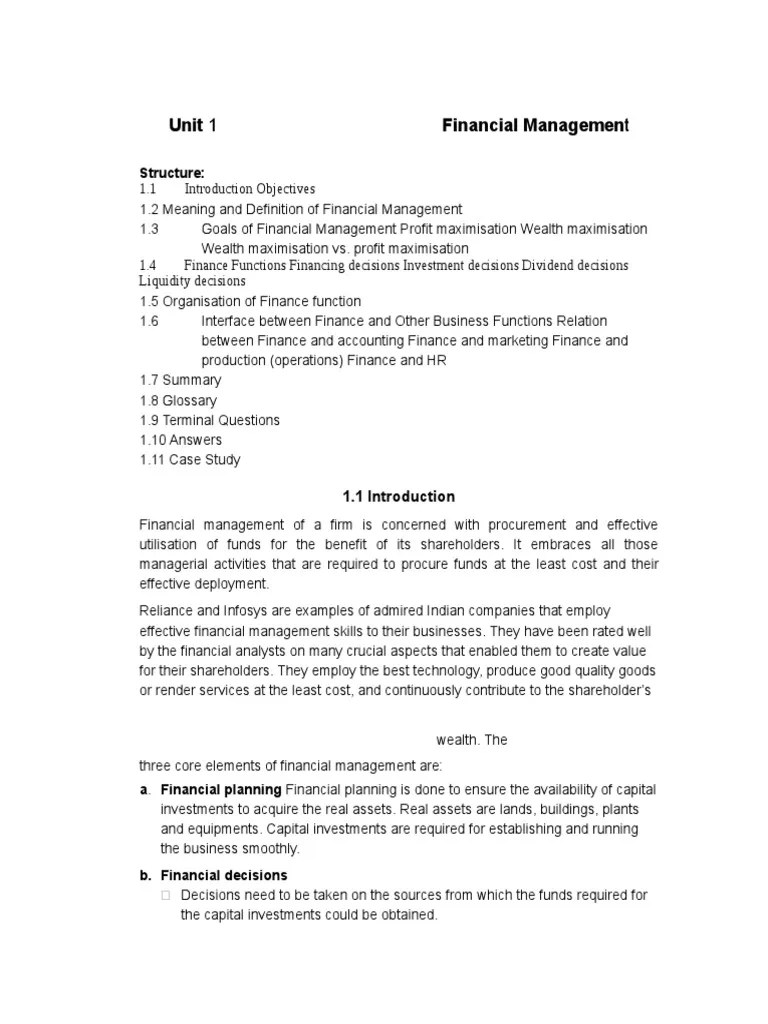 Introduction To Financial Management | PDF | Dividend | Market Liquidity