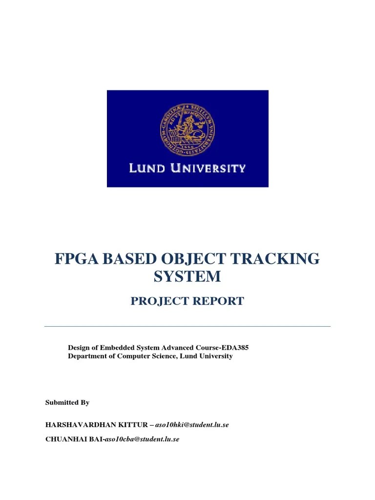 Fpga Based Object Tracking System: Project Report | PDF | Field ...