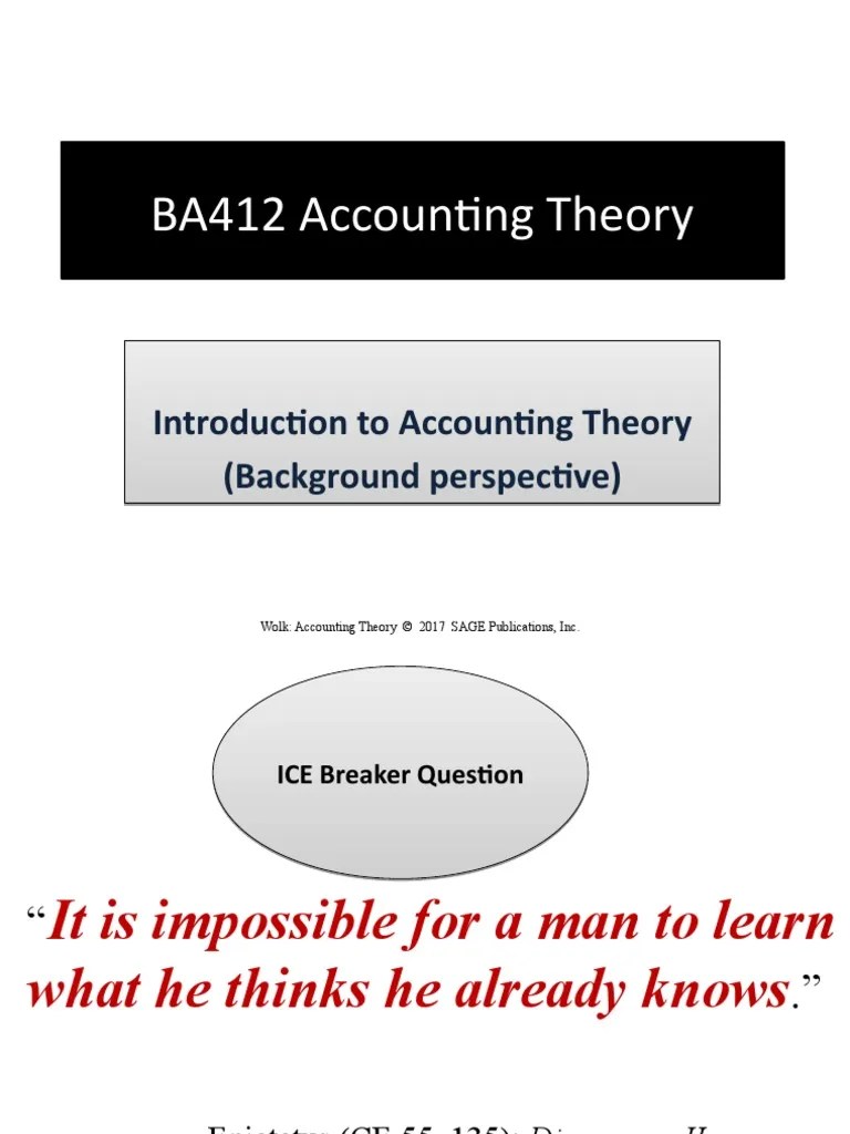 Introduction To Accounting Theory | PDF | Accounting | Theory