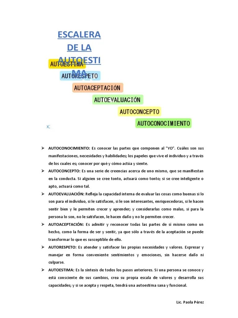 Escalera De Autoestima | PDF