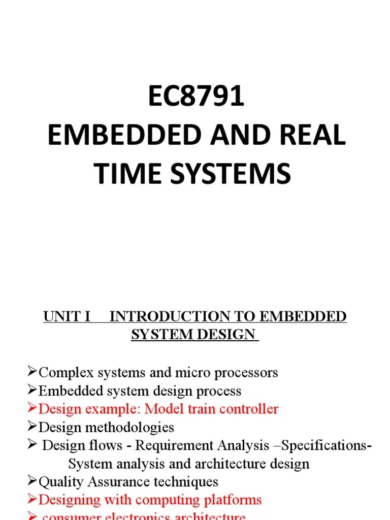 EC8791 Embedded And Real Time Systems | PDF | Embedded System | Central ...