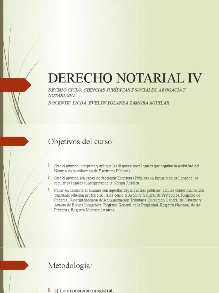 2020-Presentacion Clase Derecho Notarial Iv-1 | PDF | Ley Común | Derecho Privado