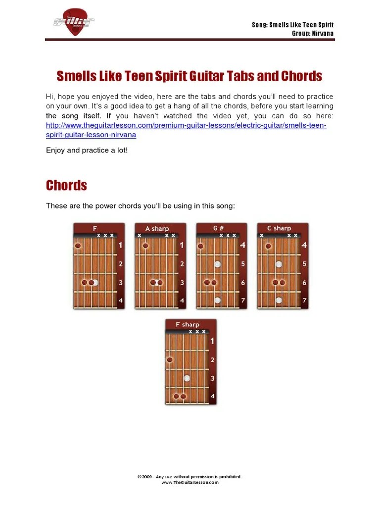 Smells Like Teen Spirit Guitar Tabs And Chords: A Detailed Guide To Playing Nirvana's Iconic ...