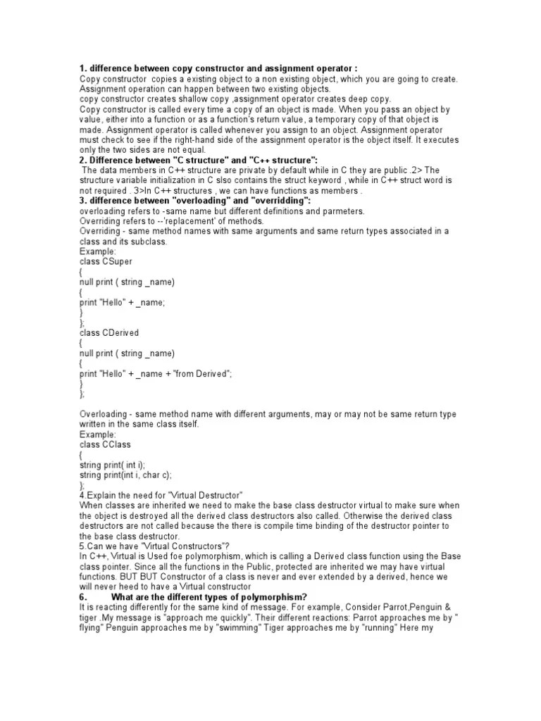 C Imp Questions | PDF | Method (Computer Programming) | Inheritance (Object Oriented Programming)