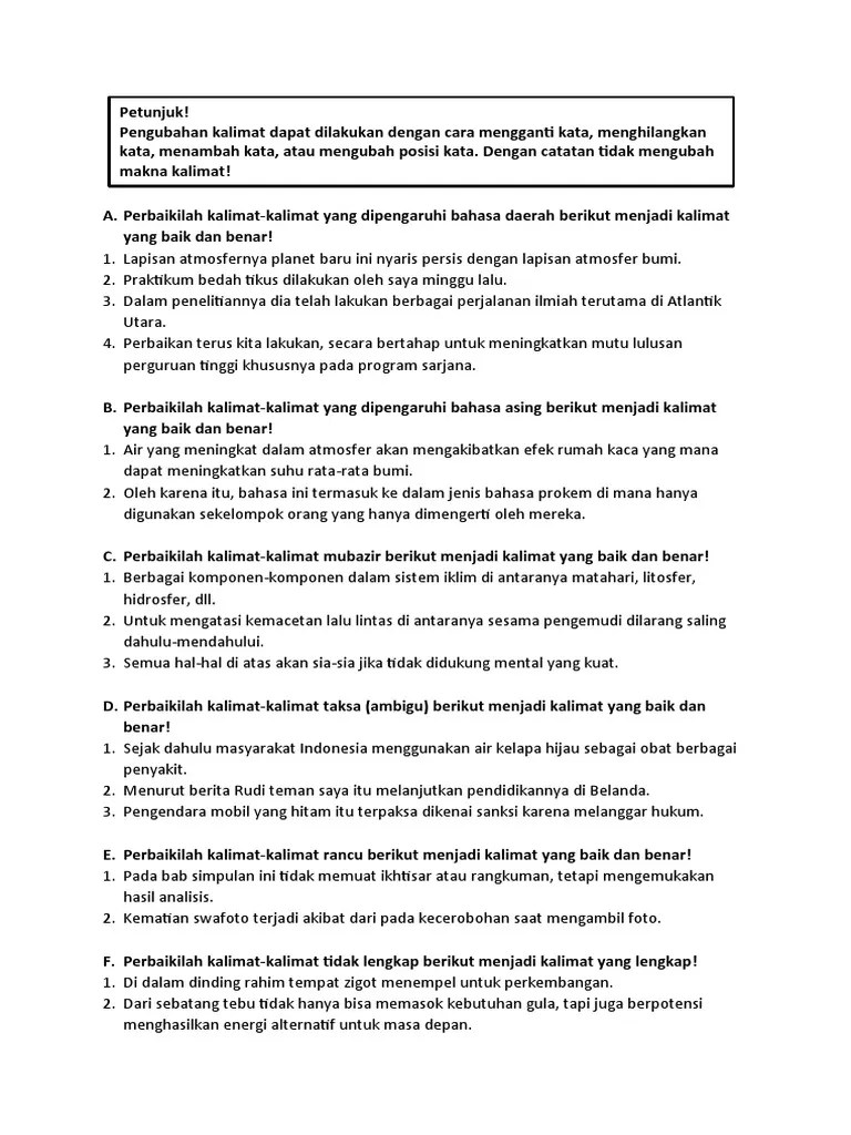 Kuis Tata Kalimat | PDF