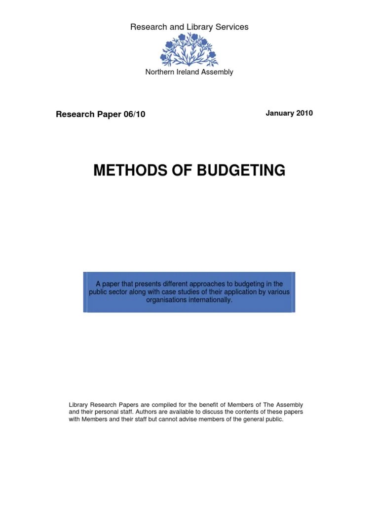 Methods Of Budgeting | PDF | Economics | Budget