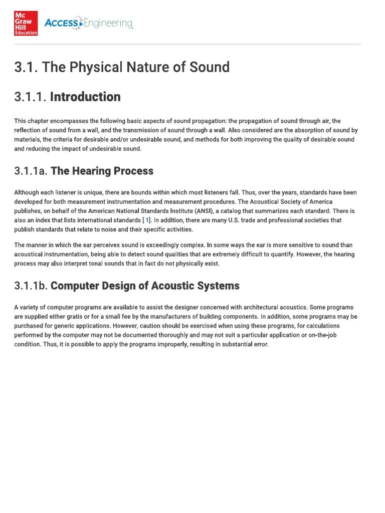 3.1. The Physical Nature Of Sound PDF | PDF