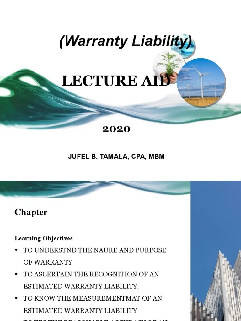 (Warranty Liability) : Lecture Aid | PDF | Debits And Credits ...