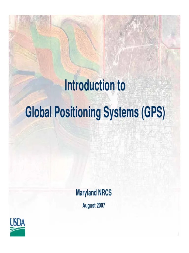 Introduction To Global Positioning Systems (GPS) : Prepared For USDA ...