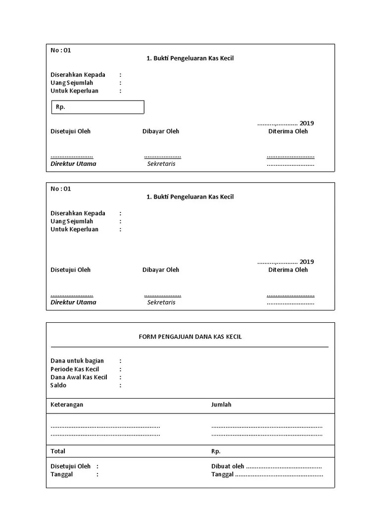 Bukti Pengeluaran Kas Kecil | PDF
