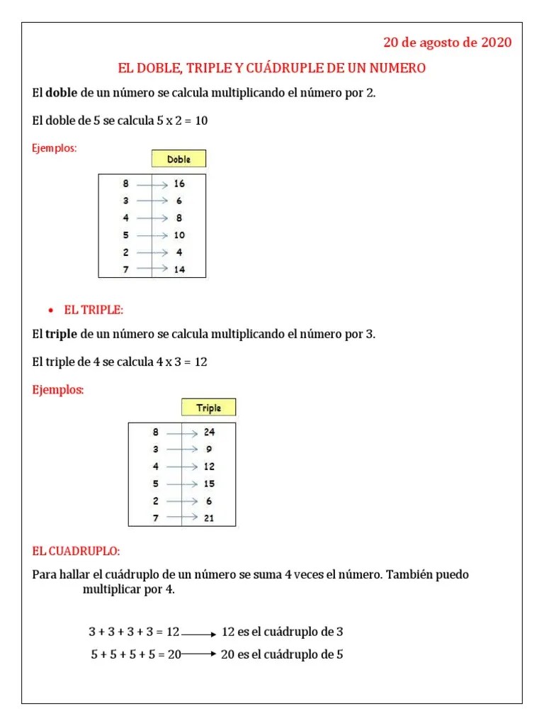 Doble, Triple Y Cuadruple 3° | PDF