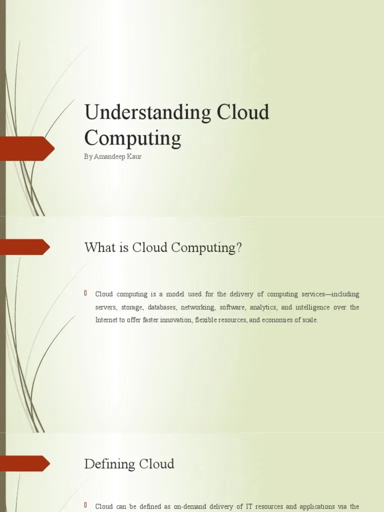 Understanding Cloud Computing | PDF