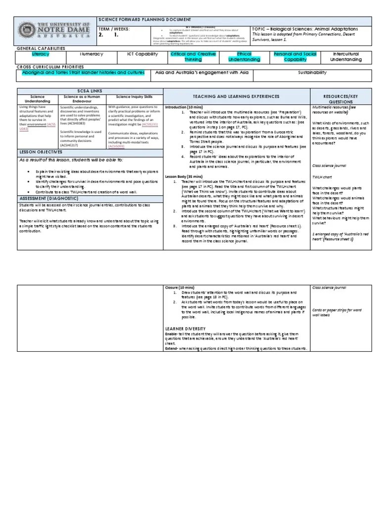 Lesson 1 | PDF | Lesson | Science