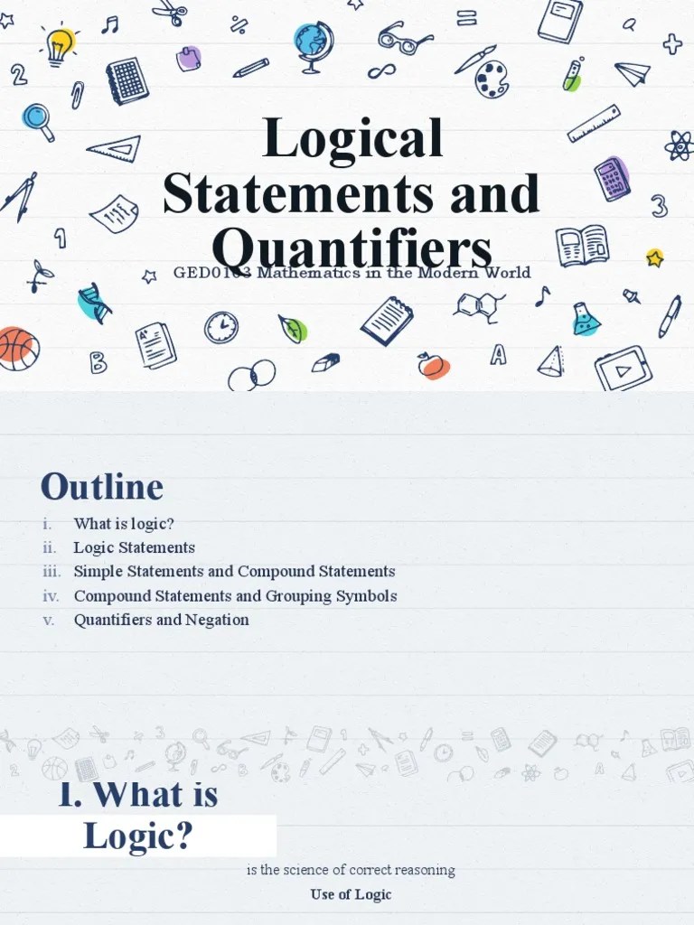 Logic Statements And Quantifiers | PDF | Logic | If And Only If