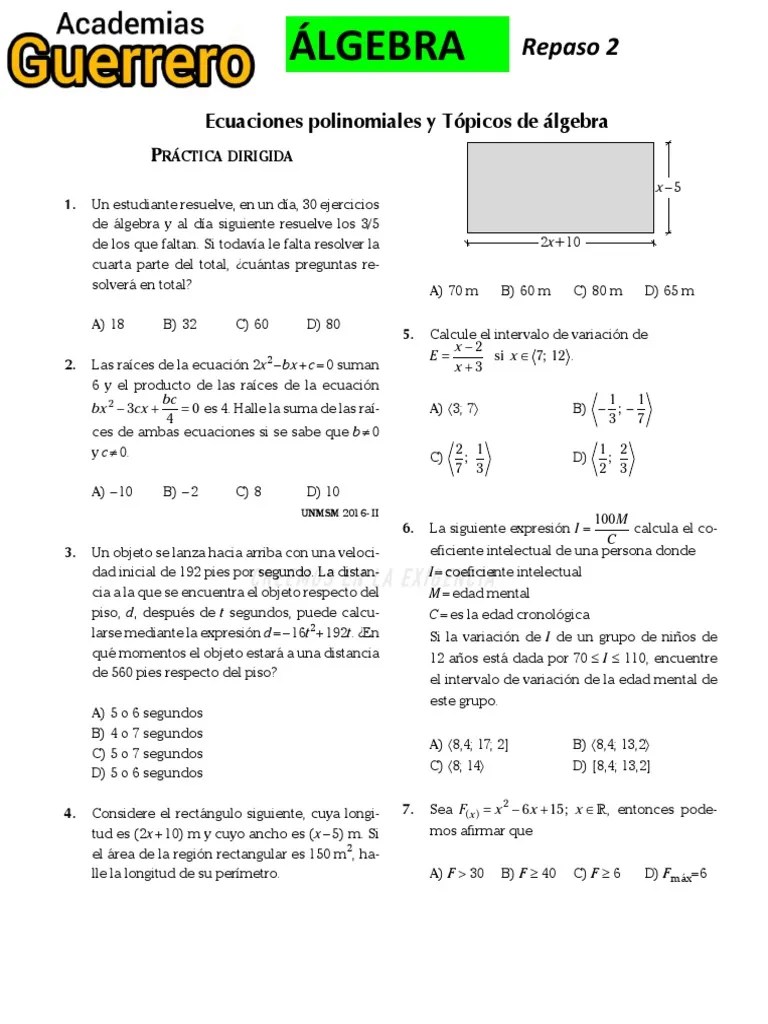 Álgebra Repaso2 PDF | PDF | Álgebra | Enseñanza De Matemática