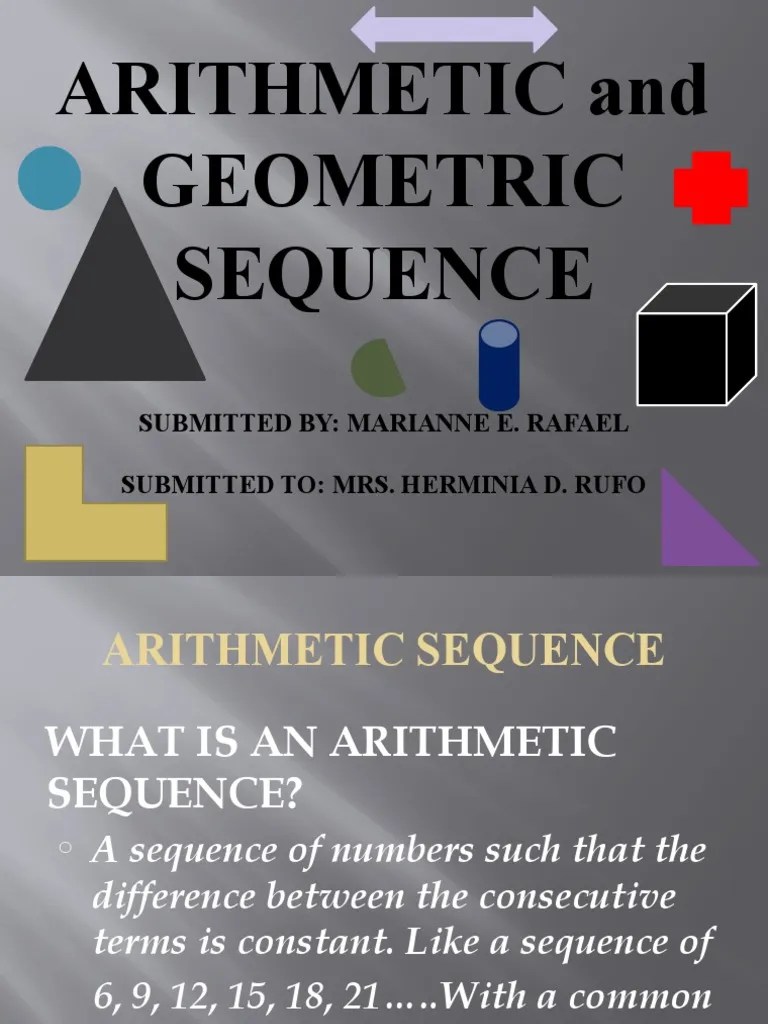 ARITHMETIC And GEOMETRIC SEQUENCE | PDF
