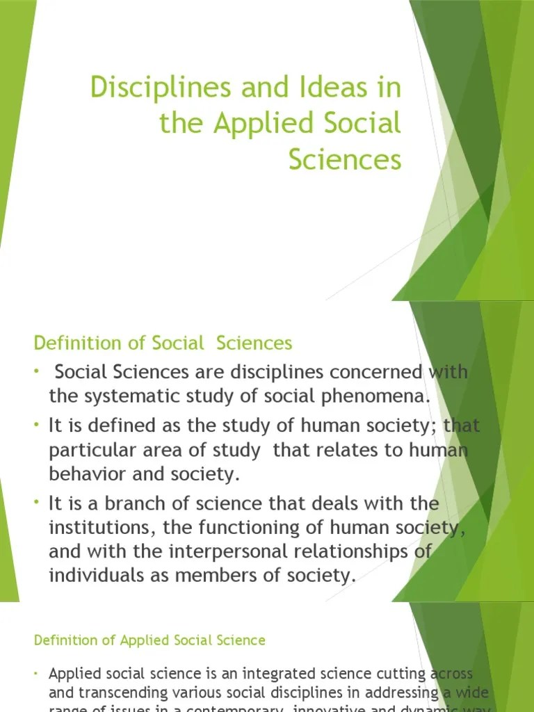 Disciplines And Ideas In The Applied Social Sciences | Social Science ...