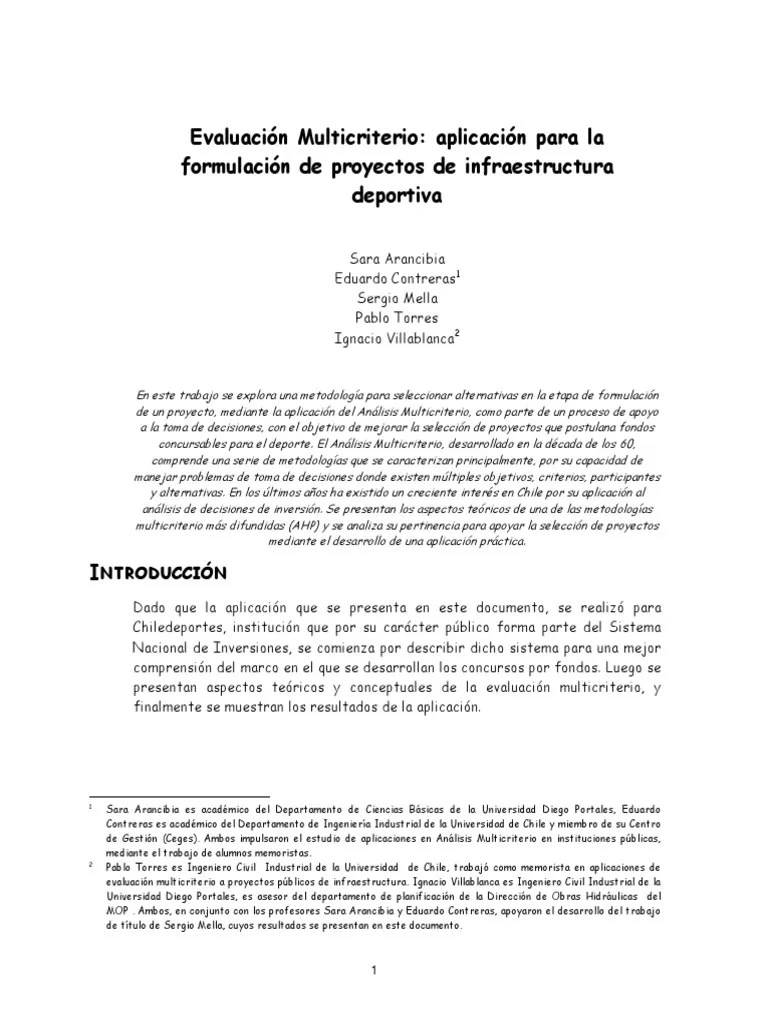 Evaluación Multicriterio Aplicación PDF | Descargar Gratis PDF | Toma ...
