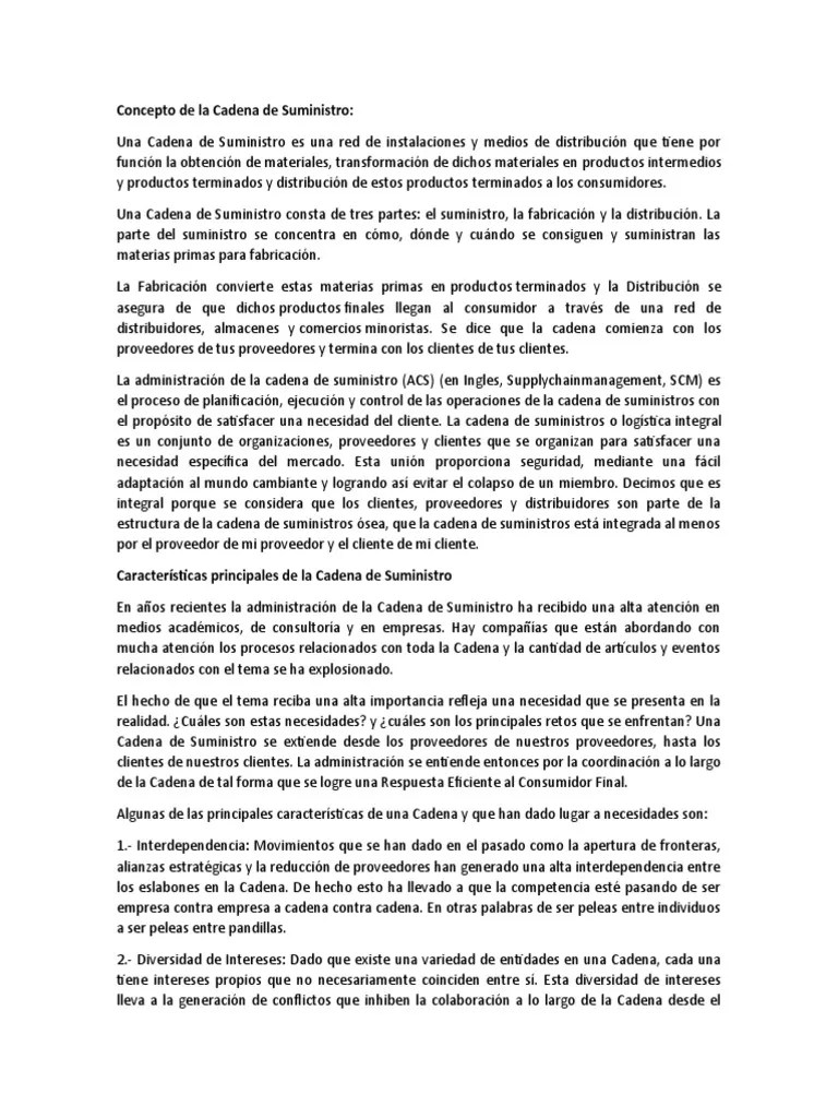 Concepto De La Cadena De Suministro | PDF | Gestión De La Cadena De ...