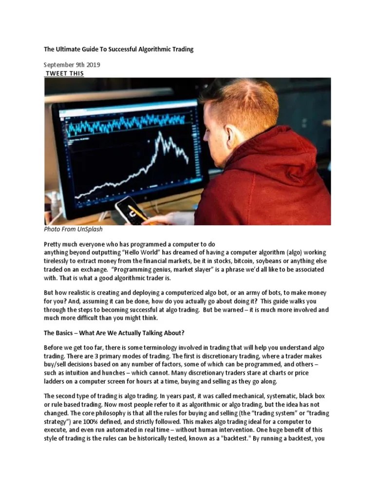 The Ultimate Guide To Successful Algorithmic Trading | PDF