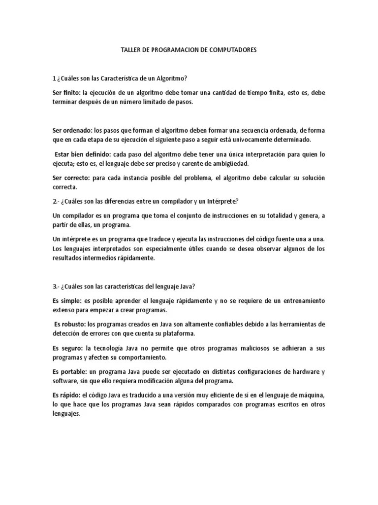 Taller De Programacion De Computadores-11-08-2020 | PDF | Programa De ...