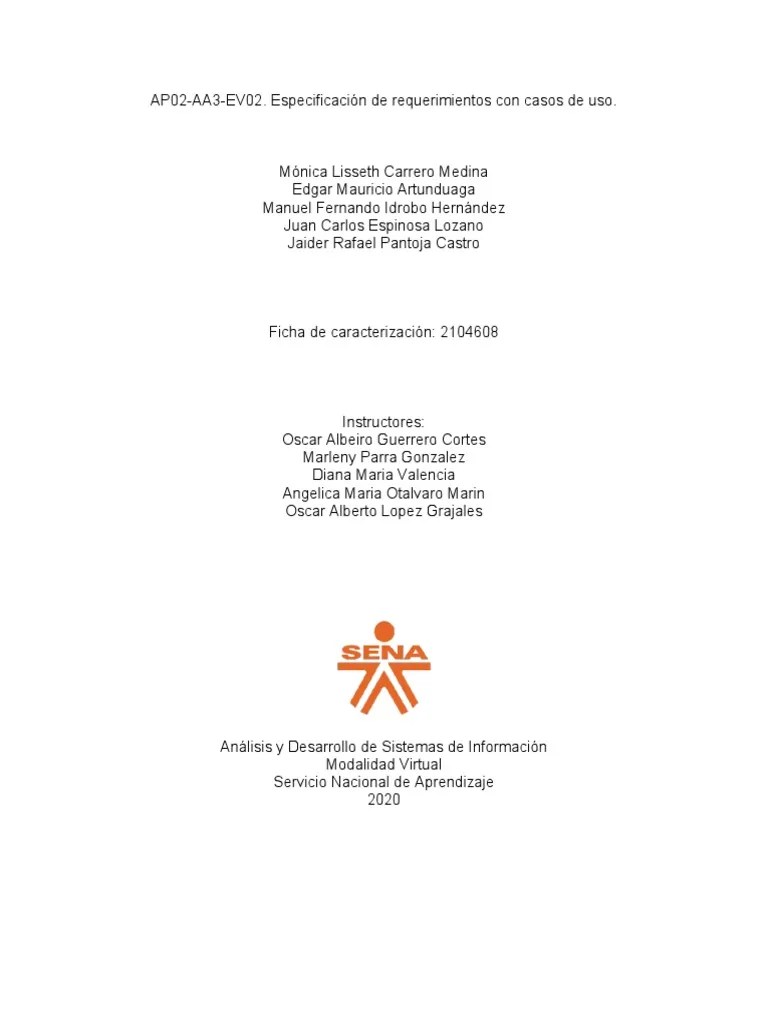 AP02-AA3-EV02. Especificación De Requerimientos Con Casos De Uso. | PDF | Lenguaje De Modelado ...