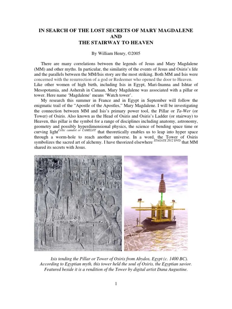 In Search Of The Lost Secrets Of Mary Magdalene - By William Henry ...