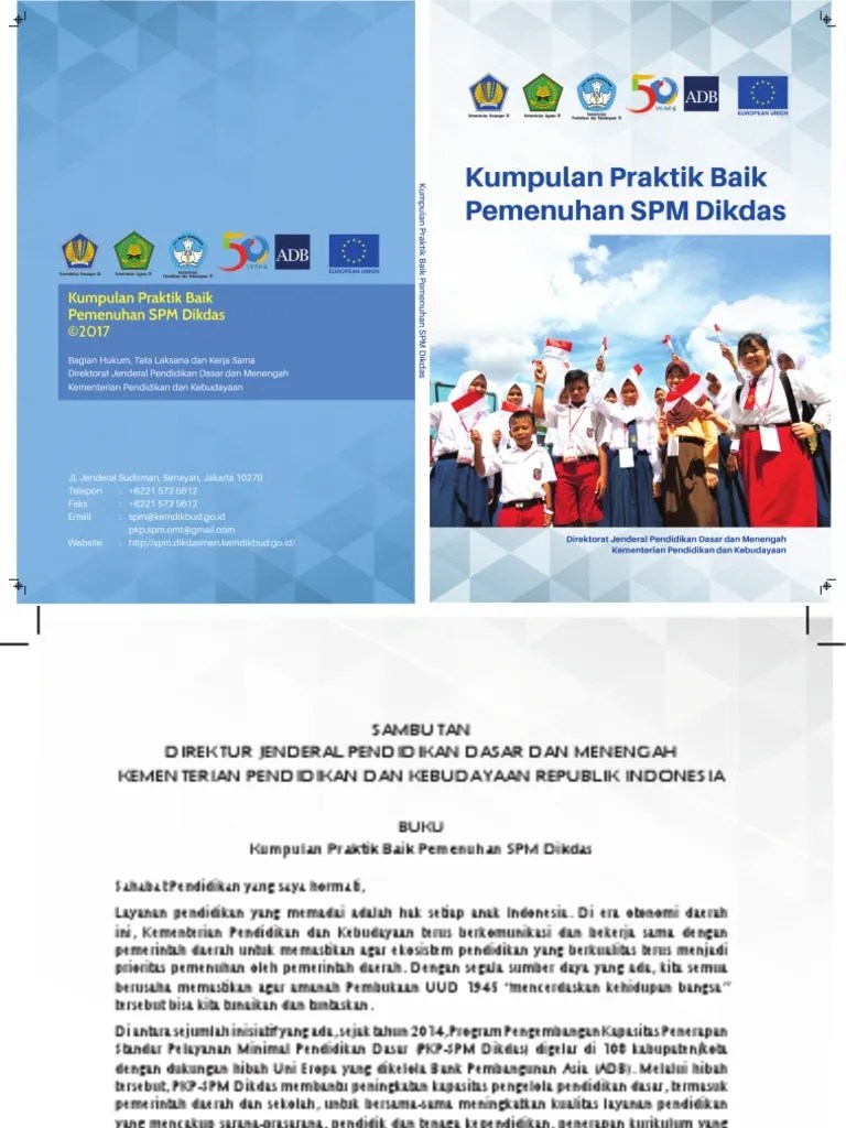 Hasil monitoring dan evaluasi penerapan dan pencapaian spm sebagaimana dimaksud dalam pasal . Buku Kumpulan Praktik Baik Pemenuhan Spm Dikdas Pdf