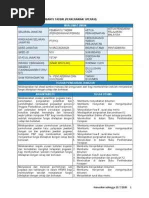 Senarai tugas pembantu tadbir (perkeranian/operasi) gred n19. Jd Pembantu Tadbir N19 N22 N26 N28 Pdf