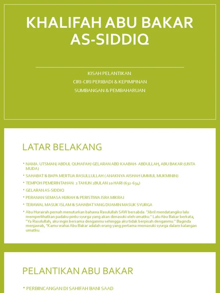 Sumbangan abu bakar as siddiq. Sumbangan Abu Bakar As Siddiq