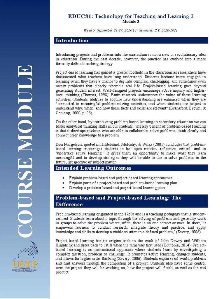 Project-Based And Problem-Based Learning | PDF | Project Based Learning ...