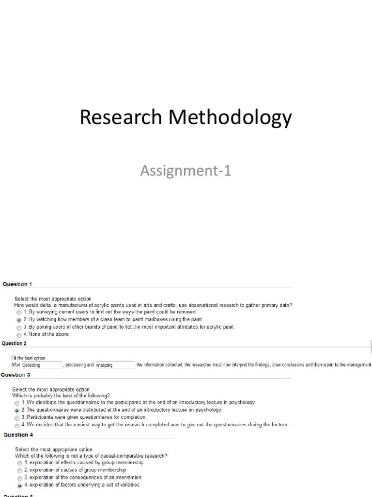 Research Methodology-Assignment-1 | PDF