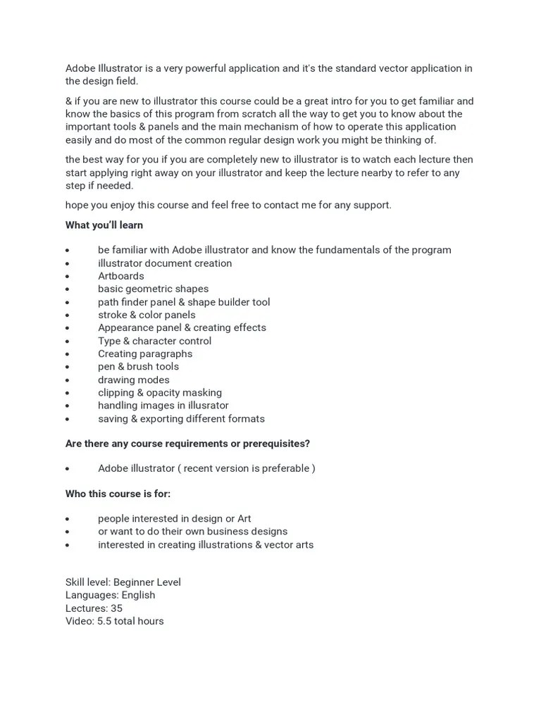 Beginner's Guide To Adobe Illustrator | PDF | Adobe Illustrator ...