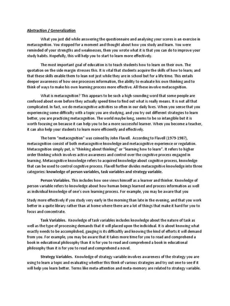 Facilitating Learning Lesson Pdf Metacognition Learning - Amazing Mobile Minimal Photos | Free Download