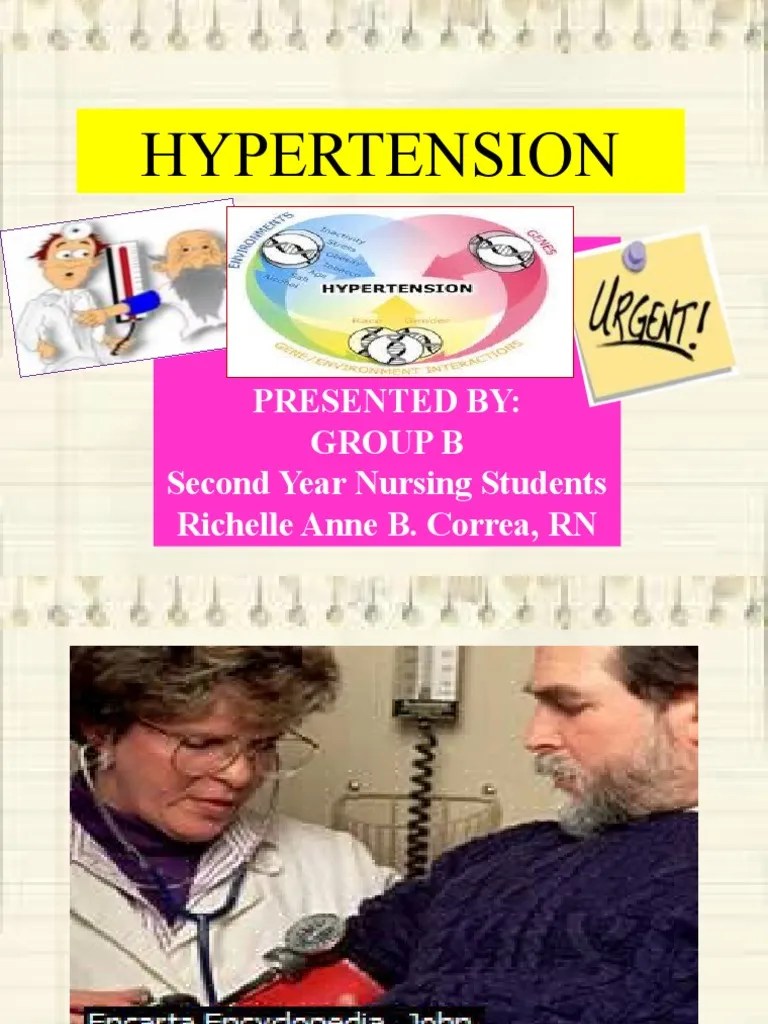 Hypertension: Presented By: Group B Second Year Nursing Students ...