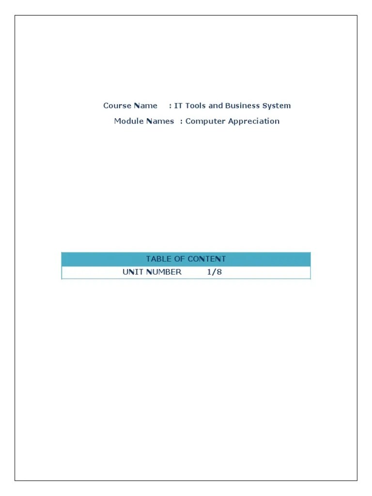 IT Tools And Business System - Module 1 PDF | PDF | Computer Data ...