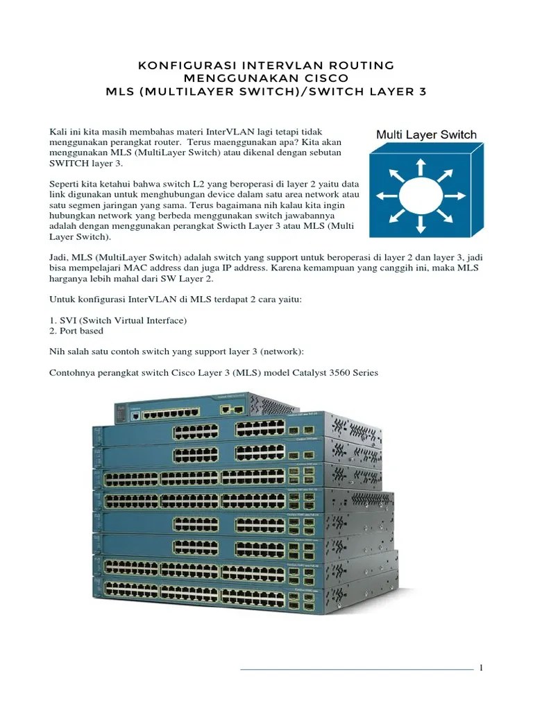 InterVLAN Routing Menggunakan Multi Layer Switch (SW Layer 3) | PDF