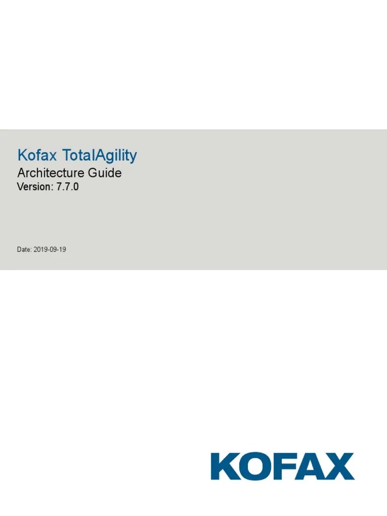 Kofax Totalagility: Architecture Guide | PDF | Web Application ...
