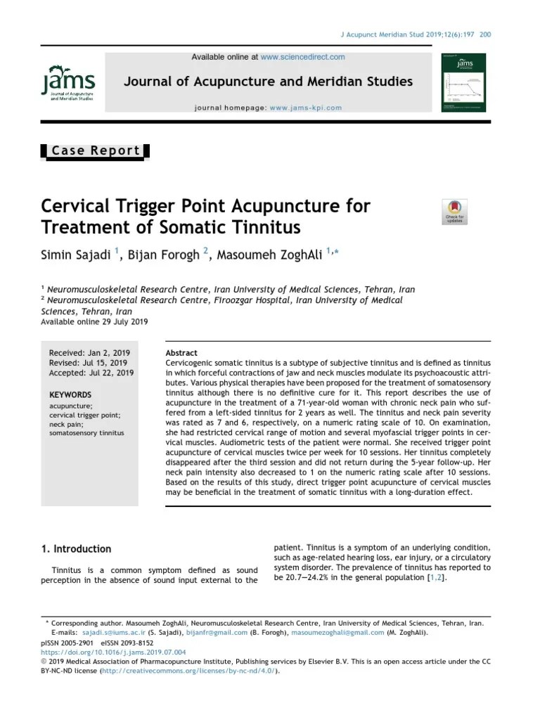 Cervical Trigger Point Acupuncture For Trea - 2019 - Journal Of Acupuncture And | PDF ...