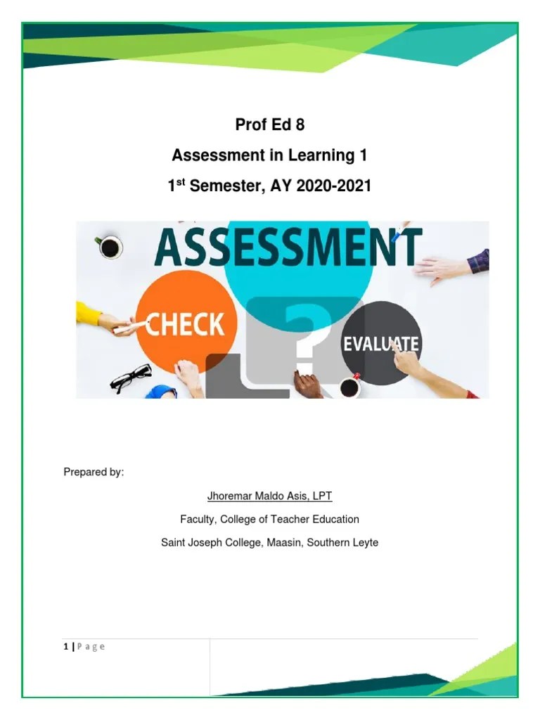 Assessment In Learning 1 1 PDF | Download Free PDF | Educational ...