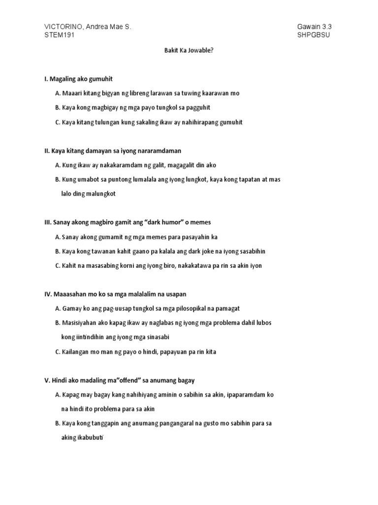 Kulayan ang iyong iginuhit at lagyan ng pamagat. Gawain 3 Pdf