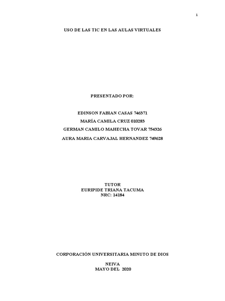 Uso De Las Tic En Las Aulas Virtuales | PDF | Chat En Linea | Tecnología De Información Y ...