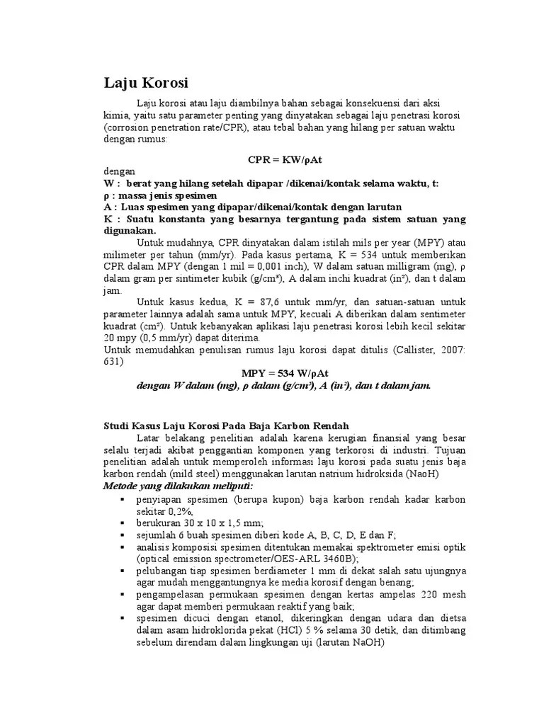 Laju Korosi | PDF