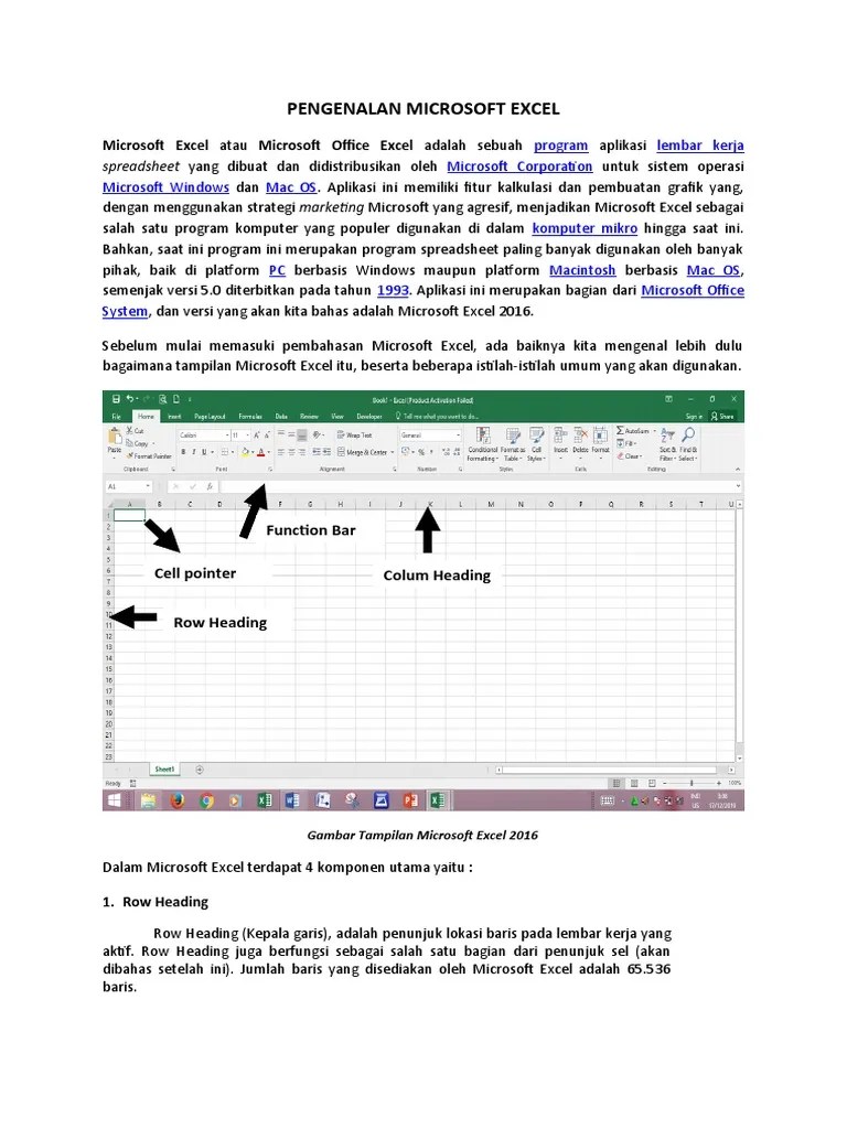 Pengenalan Microsoft Excel | PDF